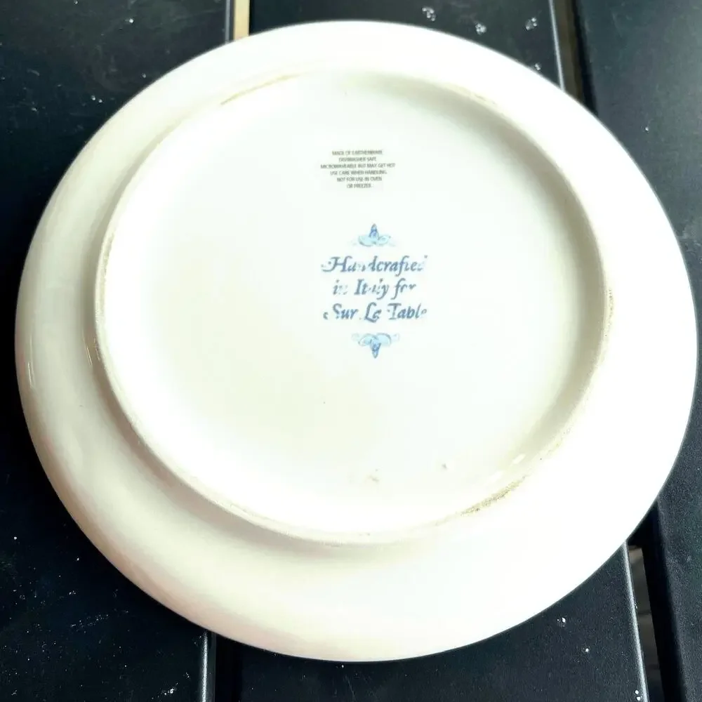 Acqua earthenware 7-1/2” appetizer plate blue and white by Sur La Table